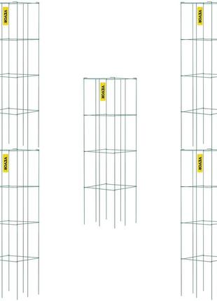 Клітки для томатів vevor клітка для підтримки рослин 5 штук квадратна сталева 1,1 м зелена