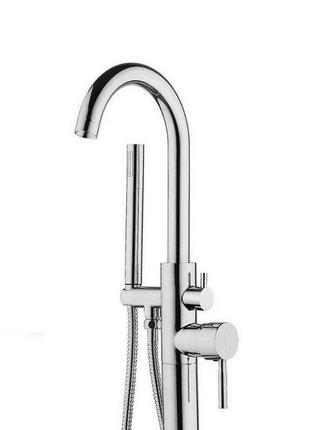 Вільностоячий змішувач для ванни з хромованим краном з однією ручкою з ручним розпилювачем змішувач для ванни