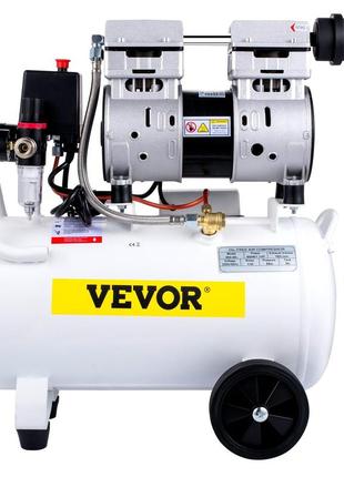 Vevor безшумний компресор whisper 30 л повітряний компресор 1,1 к.с./850 вт тихий безмасляний компресор 115