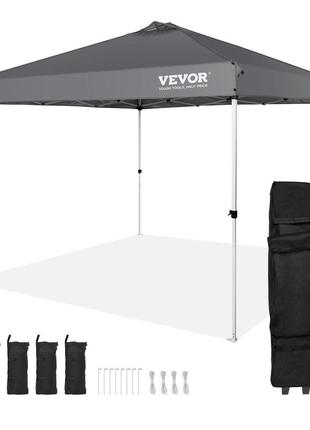 Vevor альтанка 304,8x304,8x320см садовий намет 250d pu з сріблястим покриттям тканинна складна альтанка в т.ч.