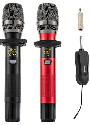 Бездротовий мікрофон, вокальні мікрофони та приймач із 25 каналами, бездротовий мікрофон для співу в караоке,