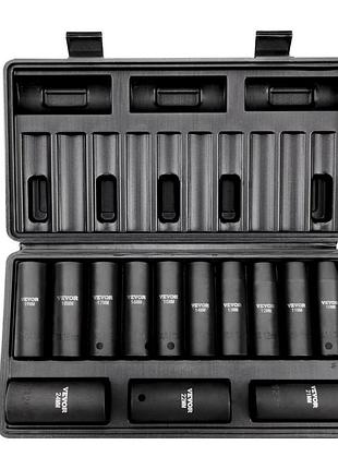 Професійний набір торцевих ключів vevor з легованої сталі cr-v набір з 13-ти предметів для торцевих головок