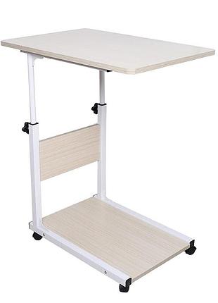 Cncest приставний столик для дивана, вітальні, мобільний металевий столик на коліщатках, що замикаються