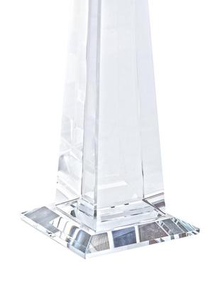 Подсвечник 22.5 (см) стеклянный высокий для одной длинной свечи квадратный геометрический