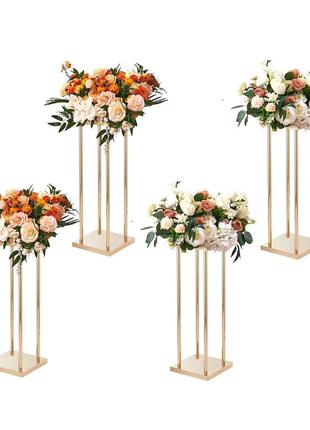 Vevor набір з 4 квіткових табуретів квадратний 20x20x60см квіткова підставка залізна тумбочка сучасна квіткова