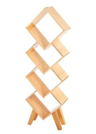 Cncest високі книжкові полиці книжковий органайзер невелика дерев'яна книжкова полиця 4-х ярусна книжкова