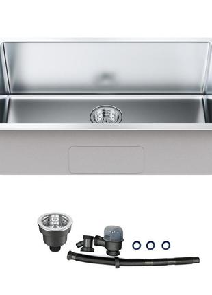 Вбудований умивальник vevor глибиною 230 мм, кухонна мийка з нержавіючої сталі прямокутний 712 x 407 мм,