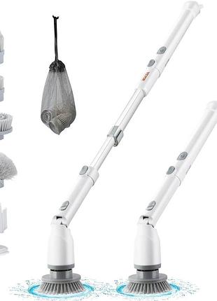 Електрична щітка для чищення vevor 2 режими 280 і 380 об/хв, регульована за допомогою 4 змінних насадок,