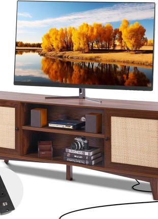 Тумба під тв vevor ротанг 191см тумба під тв boho тумба під тв горіх