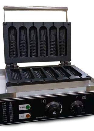 Cncest 1500w 6 pcs хот-дог вафельниця вафельниця комерційна вафельниця вафельниця кекс ковбаса вафлі
