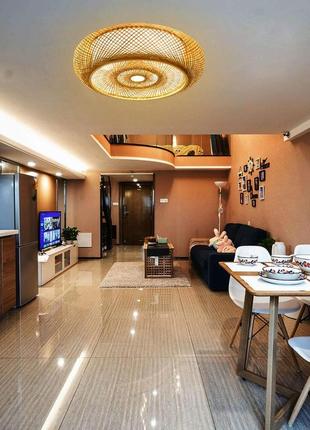 E27 50cm стельовий світильник бамбуковий плетений підвісний бамбуковий стельовий світильник ротанговий 3 лампи