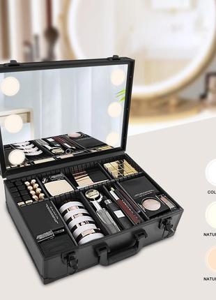 Футляр для макіяжу з дзеркалом і підсвічуванням косметичний органайзер косметична сумка футляр для перенесення