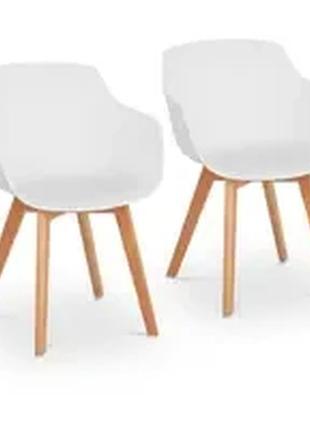 Стілець - комплект з 2 штук - до 150 кг - сидіння 41 x 40 см - білий