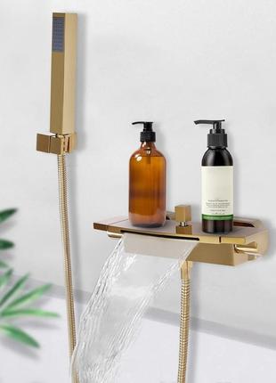 Водоспад ванна холодна змішувач для ванни змішувач для ванни змішувач для душу латунь золото