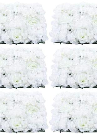6шт штучна квіткова настінна тарілка настінна прикраса білий 40 х 60 см