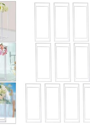 10 штук білі прикраси для весільного столу 60 см висока металева ваза для квітів колона прямокутна підставка