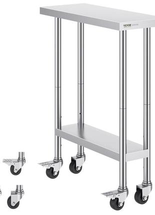 Стіл виробничий vevor кухонний стіл розкладний комерційний 762х305мм