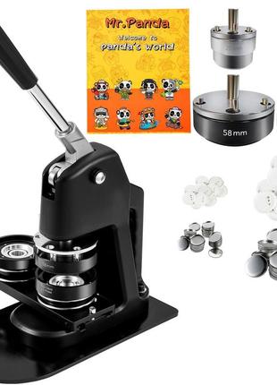 Vevor кнопкова машина для виготовлення кнопок 200 шт 58 мм & 300 шт 25 мм прес для бейджів в т.ч. містер панда