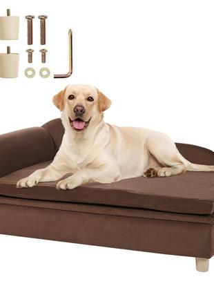 Диван для домашніх тварин vevor, диван для собак для великих собак і котів, м'який, оксамитовий диван-ліжко
