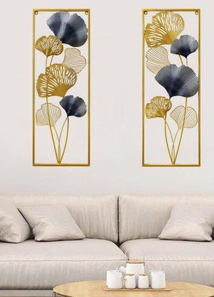 85×31 см 3d настінне оздоблення листя гінкго металеві прикраси вітальні висячий декор...