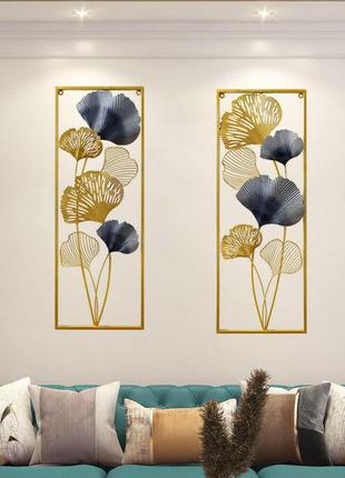 85×31 см 3d настінне оздоблення листя гінкго металеві прикраси вітальні висячий декор...