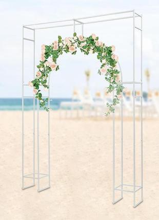 Весільна арка з білого металу з основою весільна арка квадратна портативна труба і драпірування на день