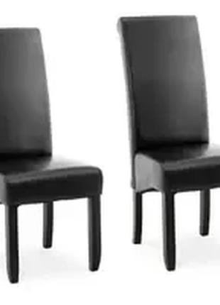 М'який стілець - комплект 2 - до 180 кг - сидіння 44,5 x 44 см - чорний