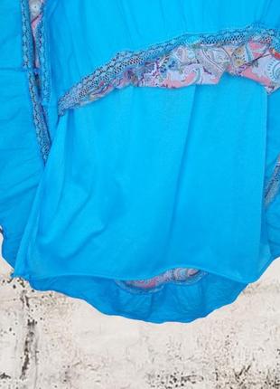 Спідниця з бавовни блакитного кольору3 фото
