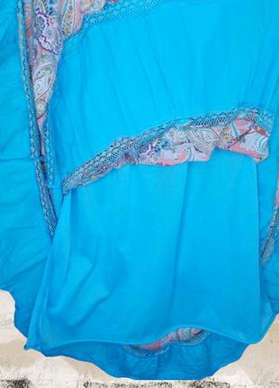 Спідниця з бавовни блакитного кольору4 фото