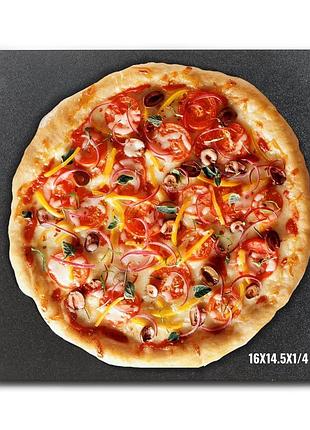 Сталева плита для піци vevor, 16" x 14,5" x 1/4" для духовки, попередньо оброблений камінь для випікання піци