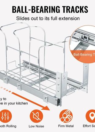 Vevor висувний кошик для сміття, об'єм 35 літрів, підвісний кошик для сміття з висувною ручкою,
