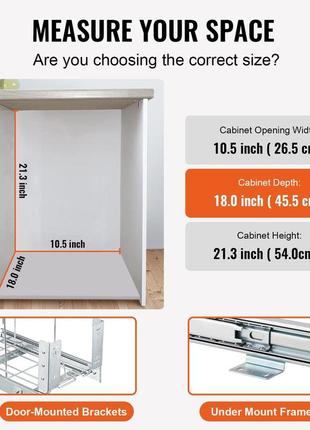 Vevor висувний кошик для сміття, об'єм 35 літрів, підвісний кошик для сміття з висувною ручкою,