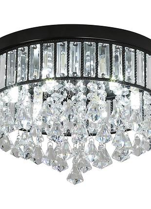 Cncest кришталевий круглий стельовий світильник сучасний стельовий світильник чорний