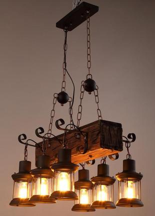 Підвісний світильник вінтажна дерев'яна підвісна лампа промислові стельові світильники світильники