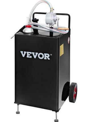 Бак для зберігання палива vevor fuel caddy 30 галонів 2 колеса з ручним насосом, чорний