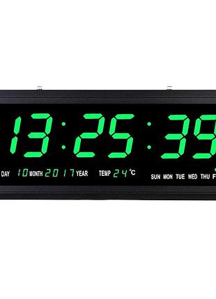 Світлодіодний цифровий годинник пластикова рамка працює від мережі календар годинник температура настінний