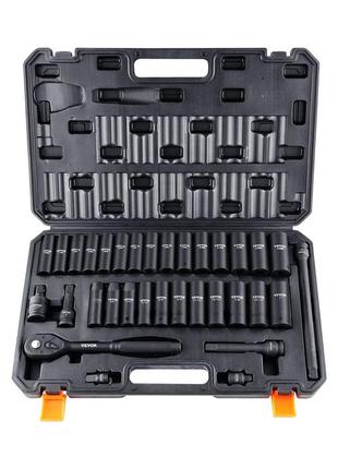 Набір ударних гайковертів vevor, 33 предмети, 6-позиційний 1/2-дюймовий привід, кейс з храповиком для біт