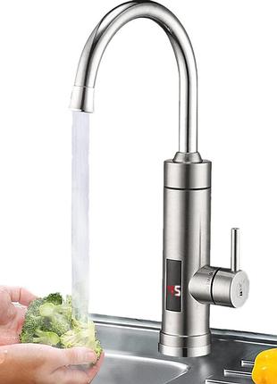 Електричний миттєвий водонагрівач змішувач для кухні з рк-дисплеєм температури 360° 3000 вт