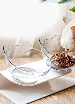 Миски для корму котяча миска нахилена подвійна миска собача миска 15° нахилена платформа