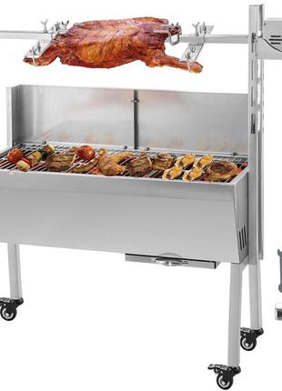 Настільний гриль-вертел vevor bbq з двигуном гриля для курки, баранини, яловичини або рулету, з регульованим