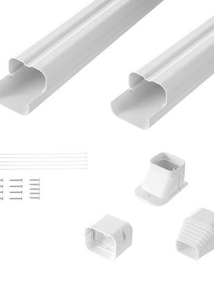 Кришка vevor mini split line 76,2 мм ш 2270 мм д, декоративна кришка з пвх для кондиціонера з 2 прямими