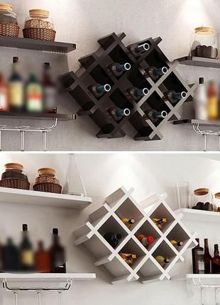 (чорний / білий) сучасний винний шафа підвісний винний стелаж настінний тримач для пляшок полиці