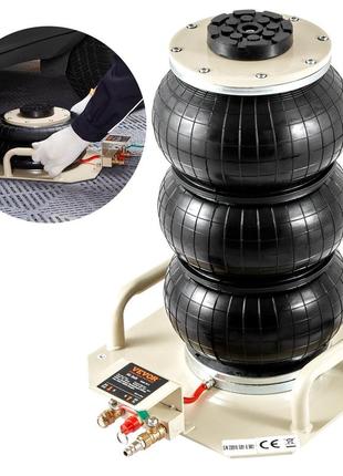 Пневматичний домкрат vevor пневматичний домкрат 3 т, білий з потрійним мішком, висота підйому 140-450 мм,