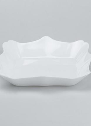 Столовий сервіз 26 квадратних керамічних тарілок білий