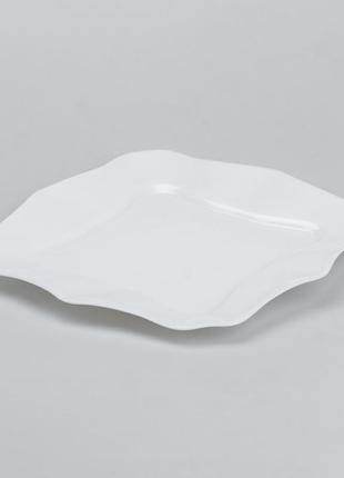 Столовий сервіз 26 квадратних керамічних тарілок білий