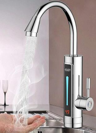 Електричний кран 360° led електричний проточний водонагрівач 3300 вт