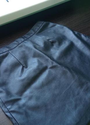 Юбка кожзам мини 3