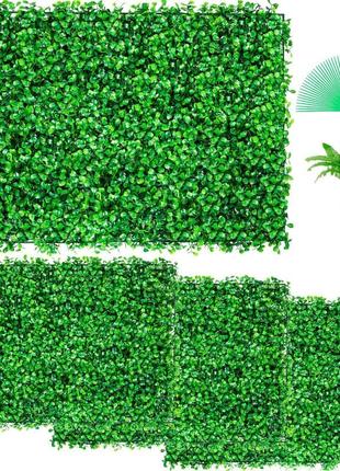 Vevor штучна рослинна стіна 4 шт 24 х 16 дюймів, приватна огорожа штучна зелена, штучний самшит pe, екран