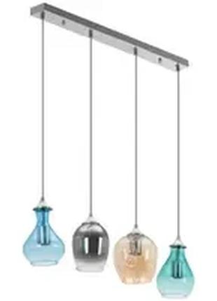 Підвісний світильник - 4 джерела світла - скляні плафони різної форми