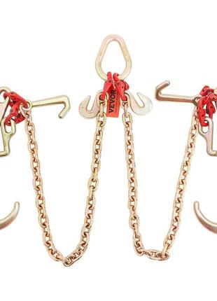 Буксирувальний ланцюг vevor v-chain bridle g80 з гаком rtj, навантаження 9620 фунтів, 5/16'' x 3'
